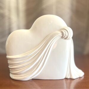 Vintage Napco Draped Heart Vase Planter Art Deco Post Modern Hollywood Regency